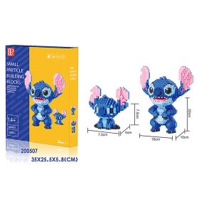 Disney Series Building Blocks Hero Cartoon Character Spider-Man Assembled Decompression Model Ornaments Stitch Assembly Toys (Color: 200507, size: With box)