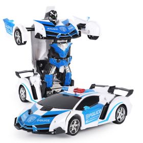 2.4G Remote Control Car; Transform Robot RC Cars Contains All Batteries: One-Button Deformation and 360 Degree Rotating Drifting; Present Christmas Bi (COLOUR: 278 Lambo police car, size: 2.4G)