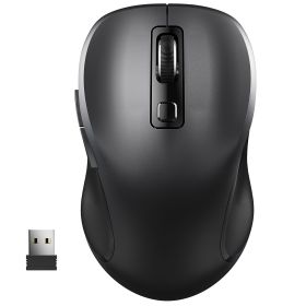 Wireless Mouse; 2.4GHz Portable Mouse With 6 Buttons; Cordless Mouse Wireless Mouse For Laptop 3 Adjustable Levels Ergonomic Mice For Windows Computer (Color: Black)