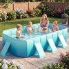 Non-Inflatable Swimming Pool Portable Around Ground Pool with 24 Wall Panels