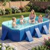 Non-Inflatable Swimming Pool Portable Around Ground Pool with 24 Wall Panels
