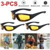 3Pair Motorcycle Riding Glasses Wind Resistant Bike Goggles UV Protection Resistant Padded Comfortable Outdoor Sport Goggles