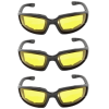 3Pair Motorcycle Riding Glasses Wind Resistant Bike Goggles UV Protection Resistant Padded Comfortable Outdoor Sport Goggles