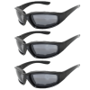3Pair Motorcycle Riding Glasses Wind Resistant Bike Goggles UV Protection Resistant Padded Comfortable Outdoor Sport Goggles