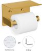 Self Adhesive Toilet Paper Holder with Phone Shelf Stainless Steel Wall Mounted Toilet Paper Roll Holder - Rustproof and Bathroom Washroom Tissue Roll