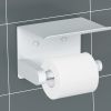 Self Adhesive Toilet Paper Holder with Phone Shelf Stainless Steel Wall Mounted Toilet Paper Roll Holder - Rustproof and Bathroom Washroom Tissue Roll