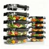 10 Pack Glass Meal Prep Containers with Lids – Glass Food Storage Containers, Airtight Glass Lunch Bento Boxes for Food and Utensil Transport