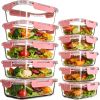 10 Pack Glass Meal Prep Containers with Lids – Glass Food Storage Containers, Airtight Glass Lunch Bento Boxes for Food and Utensil Transport