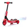 2in1 Kids Ride On Three-Wheel Electric Scooter,Tail Color Lights W/Spray,Wider Pedal,PU Wheels For Effective Floor Protection