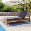 U_Style Acacia Wood Adjustable Backrest Outdoor Lounge Chair, Suitable for Gardens, Terraces, and Poolside Areas