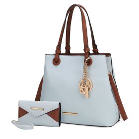 MKF Collection Kearny Women Tote Bag with Wallet by Mia k (Material: Polycarbonate, Color: Light Blue)