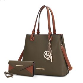 MKF Collection Kearny Women Tote Bag with Wallet by Mia k (Material: Polycarbonate, Color: Olive)