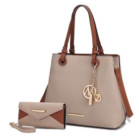 MKF Collection Kearny Women Tote Bag with Wallet by Mia k (Material: Polycarbonate, Color: Taupe)