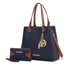 MKF Collection Kearny Women Tote Bag with Wallet by Mia k (Material: Polycarbonate, Color: Navy)
