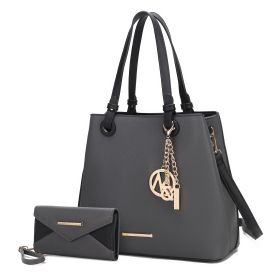 MKF Collection Kearny Women Tote Bag with Wallet by Mia k (Material: Polycarbonate, Color: Charcoal)
