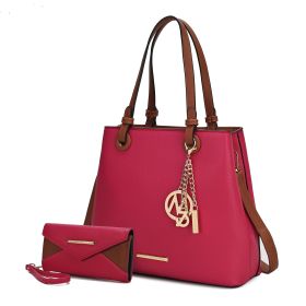 MKF Collection Kearny Women Tote Bag with Wallet by Mia k (Material: Polycarbonate, Color: Fuchsia)