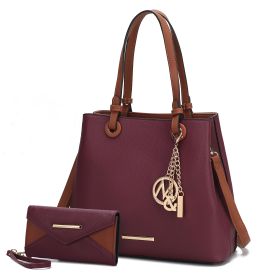 MKF Collection Kearny Women Tote Bag with Wallet by Mia k (Material: Polycarbonate, Color: Burgundy)