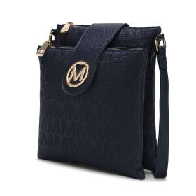 MKF Collection Marietta M Signature Womens Handbag Crossbody Bag by Mia K (Material: Polycarbonate, Color: Navy)
