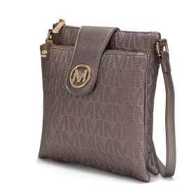 MKF Collection Marietta M Signature Womens Handbag Crossbody Bag by Mia K (Material: Polycarbonate, Color: Pewter)