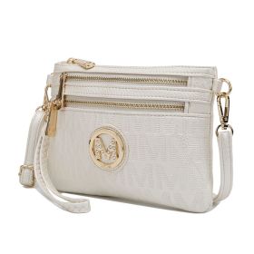 MKF Collection Roonie Milan Signature Crossbody Wristlet by Mia k (Material: Polycarbonate, Color: White)