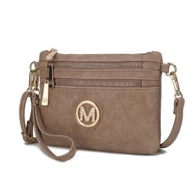 MKF Collection Roonie Milan Signature Crossbody Wristlet by Mia k (Material: Polycarbonate, Color: Taupe)