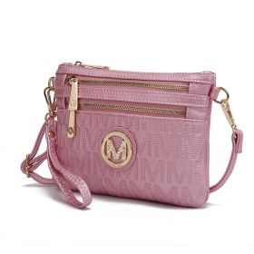 MKF Collection Roonie Milan Signature Crossbody Wristlet by Mia k (Material: Polycarbonate, Color: Pink)