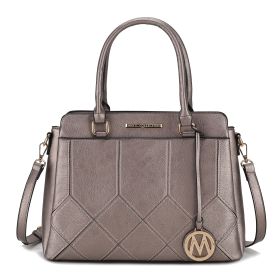 MKF Collection Elodie Triple Compartment Women's Tote Bag by Mia k (Material: Polycarbonate, Color: Pewter)