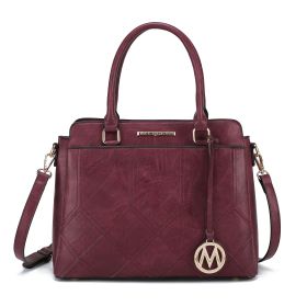 MKF Collection Elodie Triple Compartment Women's Tote Bag by Mia k (Material: Polycarbonate, Color: Burgundy)