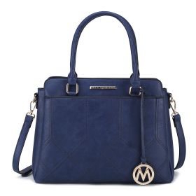 MKF Collection Elodie Triple Compartment Women's Tote Bag by Mia k (Material: Polycarbonate, Color: Navy)