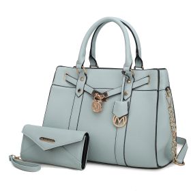 MKF Collection Christine Vegan Leather Women Satchel Bag with wallet by Mia K (Material: Vegan Leather, Color: Seafoam)