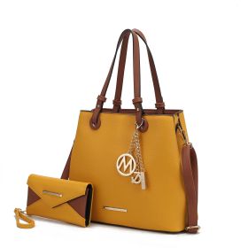 MKF Collection Kearny Women Tote Bag with Wallet by Mia k (Material: Polycarbonate, Color: Yellow)