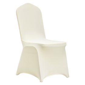 VEVOR Stretch Spandex Folding Chair Covers, Universal Fitted Chair Cover, Removable Washable Protective Slipcovers, for Wedding, Holiday, Banquet (Quantity: 50 pcs, Color: Ivory White)