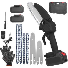 Electric Mini Chainsaw Portable Handheld Cordless Small Chain Saw Battery Powered (Color: Black) Electric Mini Chainsaw Portable Handheld Cordless Small Chain Saw Battery Powered (Color: Black)