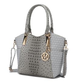 MKF Collection Kristal M Signature Tote Bag by Mia k (Material: Vegan Leather, Color: White)