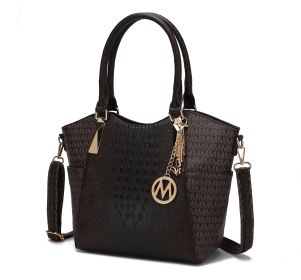 MKF Collection Kristal M Signature Tote Bag by Mia k (Material: Vegan Leather, Color: Brown)