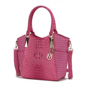 MKF Collection Kristal M Signature Tote Bag by Mia k (Material: Vegan Leather, Color: Fuchsia)