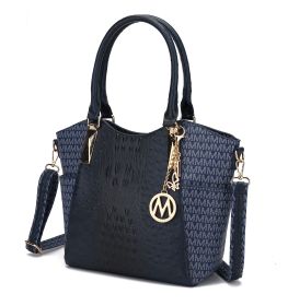 MKF Collection Kristal M Signature Tote Bag by Mia k (Material: Vegan Leather, Color: Navy)