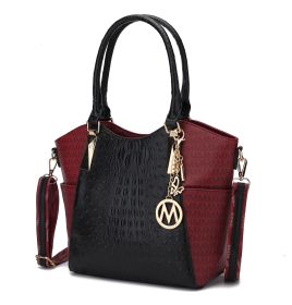 MKF Collection Kristal M Signature Tote Bag by Mia k (Material: Vegan Leather, Color: Burgundy)