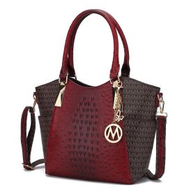 MKF Collection Kristal M Signature Tote Bag by Mia k (Material: Vegan Leather, Color: Red)
