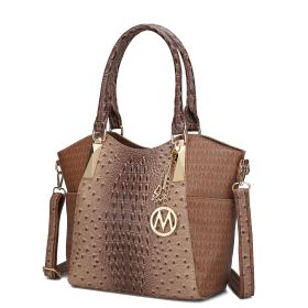 MKF Collection Kristal M Signature Tote Bag by Mia k (Material: Vegan Leather, Color: Tan)