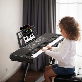 61 Keys Digital Music Keyboard Electric Piano Electronic Musical Instrument Kids Learning Keyboard with Microphone for 3-12 Year Old Kids Girls Boys (Type: Black_Standard)