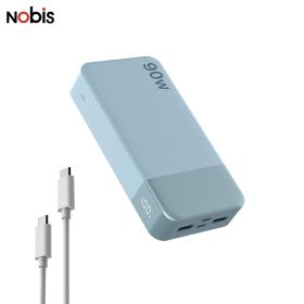 Nobis 20000mAh Portable Charger, 90W PD 3.0 QC Fast Charging Type-C Power Bank Lightweight Slim Travel External Battery Pack With LED Digital Display (Color: Blue)