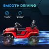 Qaba 12V Ride on Truck, Battery Powered Kids Electric Car with Parent Remote, 4 Suspension Wheels, 3 MPH Max Speed, Music