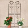 4 Pack Metal Garden Trellis 86.7" x 19.7" Rustproof Trellis for Climbing Plants Outdoor Flower Support Black