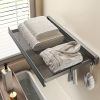 Compact Design Space-Saving Invisible Folding Balcony Net Cloth Drying Rack(White)