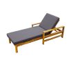 U_Style Acacia Wood Adjustable Backrest Outdoor Lounge Chair, Suitable for Gardens, Terraces, and Poolside Areas
