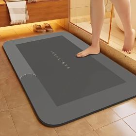 Super absorbent diatomaceous earth bath mat, fast drying, anti slip and absorbent floor mat, soft and comfortable bathroom mat suitable for shower (Color: gray brown)