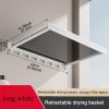 Compact Design Space-Saving Invisible Folding Balcony Net Cloth Drying Rack(White)
