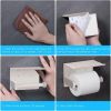 Self Adhesive Toilet Paper Holder with Phone Shelf Stainless Steel Wall Mounted Toilet Paper Roll Holder - Rustproof and Bathroom Washroom Tissue Roll