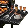 Silicone Tools Mat for Griddle Kitchen Cooking Baking Countertop-Side Shelf Spatula Mat with Drip Pad for Blackstone Weber Traeger Pit Boss Flat Top G